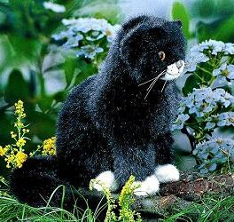 Katze klein schwarz sitzend Mausi Pl�schtier K�sen 4483 - Normalbild