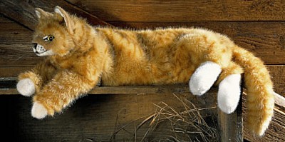 Katze rotgetigert liegend Foxi Pl�schtier K�sen 4393 - Normalbild