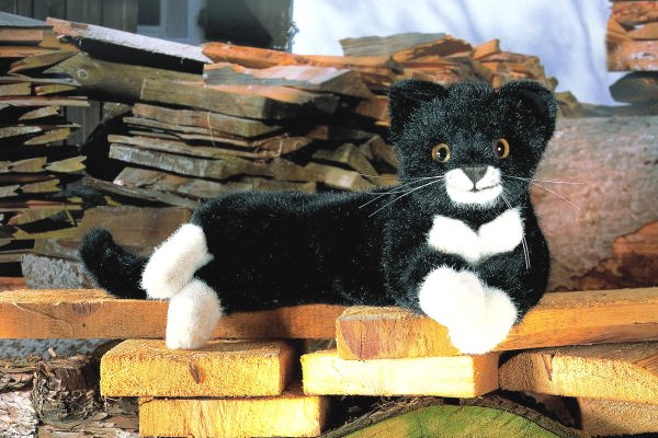 Katze klein schwarz liegend Fini Pl�schtier K�sen 5470 - Normalbild