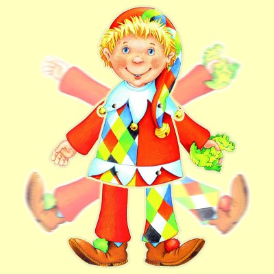 Hampelfigur Kasper bunt - Normalbild
