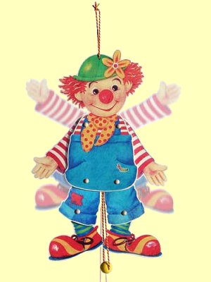 Hampelfigur Clown blau - Normalbild