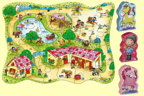Riesenpuzzle Ponyhof Haba 3905 ab 3 Jahre 24 Teile - Normalbild