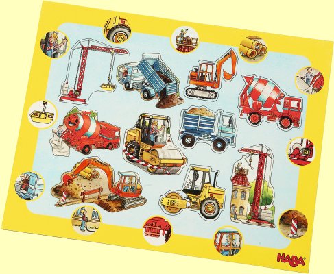 Entdeckerpuzzle Baufahrzeuge Haba 3907 ab 3 Jahre 10 Teile - Normalbild