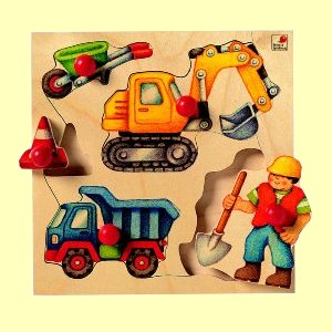 Holzpuzzle Baustelle 5 Teile Selecta 2038  - Normalbild