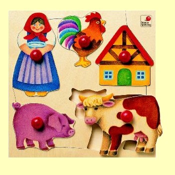 Holzpuzzle Bauernhof 5 Teile Selecta 2050 - Normalbild