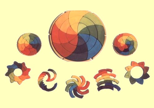 Geometrisches Puzzle Goethes Farbkreis Grimms - Normalbild
