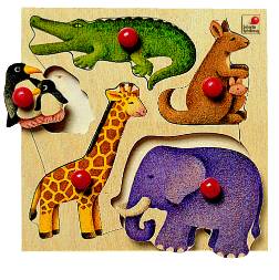 Holzpuzzle Zootiere 5 Teile Selecta 2051  - Normalbild