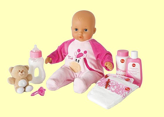 Puppe Baby Trudimia mit Schlafanzug Giraffe 30cm Trudi 64153 - Normalbild
