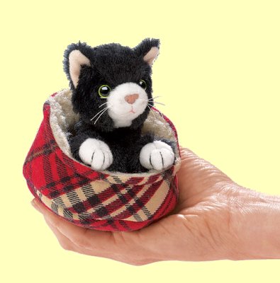 Fingerpuppe Mini K�tzchen im Korb Folkmanis 2715 - Normalbild