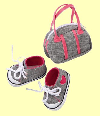 Puppenkleidung Turnschuhe mit Tasche 42cm + 46cm-50cm - Normalbild