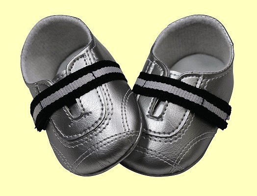 Puppenkleidung Baby 30cm-33cm Babyschuhe silber G�tz 3401887 - Normalbild