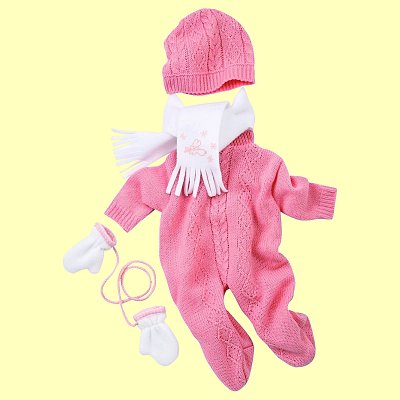 Puppenkleidung Baby 30cm-33cm Strickanzug M�tze Schal Handschuhe - Normalbild