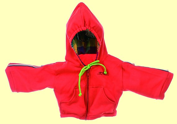 Handpuppe Bekleidung 65cm Kapuzenpulli rot Living Puppets W178 - Normalbild