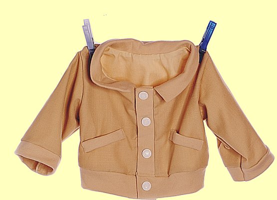 Handpuppe Bekleidung 65cm Jacke beige Living Puppets W458 - Normalbild