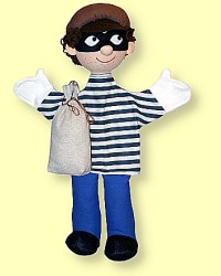 Kasperlepuppe Dieb 30cm - Normalbild