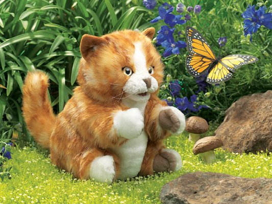 Handpuppe K�tzche orange-braun Folkmanis 2845 - Normalbild