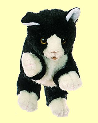 Handpuppe Katze schwarz-weiss Living Puppets W045 - Normalbild