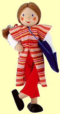 Biegepuppe Mama braun mit Tasche K�the Kruse 65554 - Normalbild
