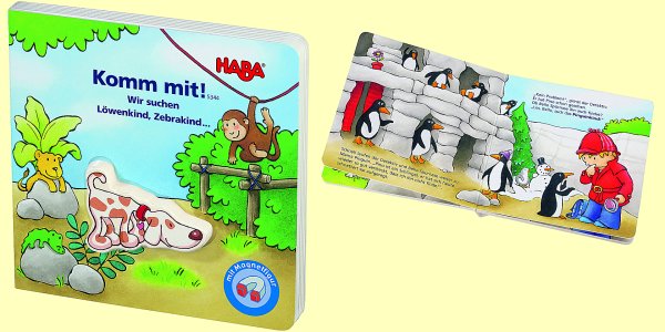 Magnetbuch Komm mit Wir suchen L�wenkind, Zebrakind.. Haba 5344 Spiel + Buch  - Normalbild