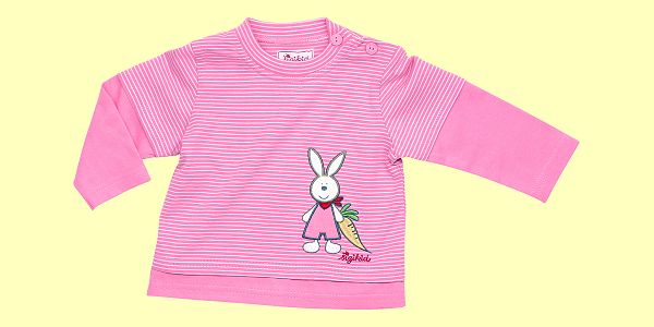White Bunny Shirt Langarmshirt rosa Gr. 80 (Sigikid) - Normalbild
