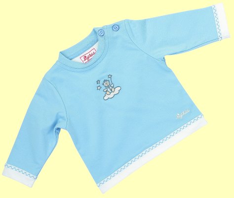 Baby Bear Boy blau Langarmshirt gef�ttert Gr. 74 - Normalbild