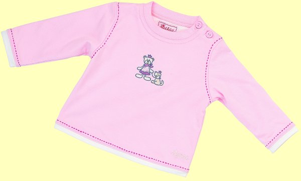Baby Bear Girl rosa Langarmshirt gef�ttert Gr. 68 - Normalbild