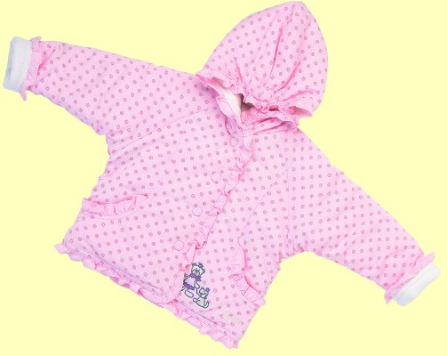 Baby Bear Girl rosa Kapuzenjacke wattiert Gr. 74 - Normalbild