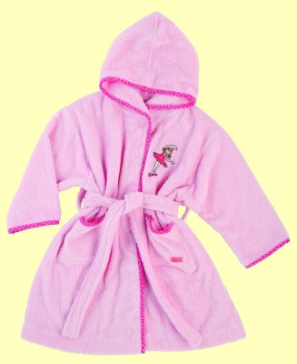 Kids Wellness Girls Bademantel Gr. 140 rosa - Normalbild