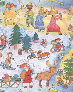 Geschenkpapier Winterkinder - Normalbild