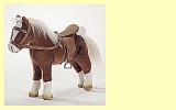 Pferd braun beweglich 42cm mit Sattel + Zaumzeug G�tz 3401099