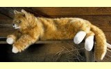 Katze rotgetigert liegend Foxi Pl�schtier K�sen 4393