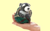 Fingerpuppe Mini Schnauzer im Korb Folkmanis 2717