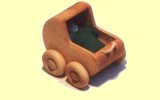 Puppenwagen natur 10cm mit Baby Grimms