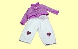 Puppenkleidung Baby 30cm-33cm Hose wei� Strickjacke G�tz 3401854