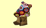 Puppenkleidung Stehpuppe 45cm-50cm Strickkleid Stiefel G�tz 3401888