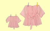 Handpuppe Bekleidung 65cm Rosa Kleid Living Puppets W455