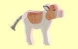 Kalb braun stehend Ostheimer