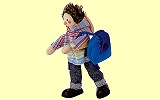 Biegepuppe Junge gro� mit Rucksack K�the Kruse 65564