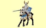 Pferd gepanzert blau Papo