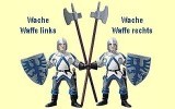 Wache blau 2 St�ck Lanze links + Lanze rechts Papo