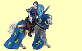 Pferd f�r Paladin mit gelb-blauer Decke Papo