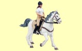Pferd weiss mit Sattel Papo