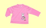 White Bunny Shirt Langarmshirt rosa Gr. 74 (Sigikid)